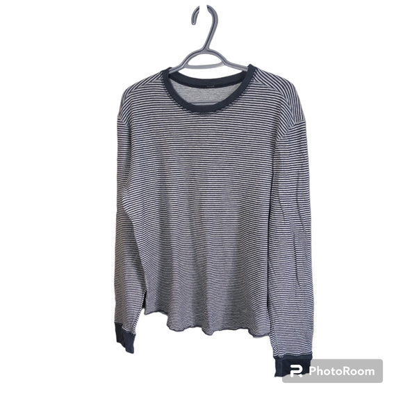 lululemon athletica Other - Lululemon Grey and Charcoal Striped Henley Size L